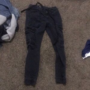 Distressed Black Jeans